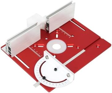 JCFANTS Router Table Insert Plate, Multifunctional Trimming Engraving Table, Aluminium Insert Plate for Table Woodworking Benches Router Flip Plate with Miter Gauge Guide (Red)