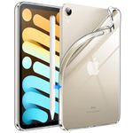 JETech Case for iPad mini (A17 Pro, 2024 Model, 7th Generation) / mini 6 (2021 Model, 6th Generation), Soft TPU Transparent Slim Shockproof Tablet Cover (Clear)