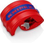 KNIPEX BiX Cutter for Plastic Pipes, 20-50 mm, Cuts without Shavings, 2 Spare Blades Included, Pipe Cutter, 90 22 10 BK