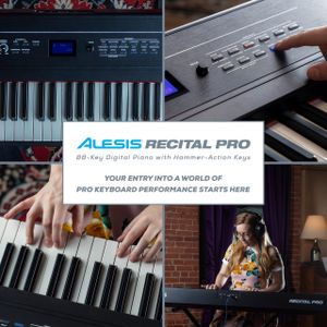 Alesis Recital Pro 88-Key Digital Piano – Full-Size Weighted Keys