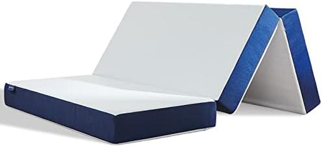 Molblly Klappmatratze, 75 x 195 x 15 cm Faltmatratze, druckreduzierender Memory-Schaum, H3, waschbarer Bezug, Blaue feuerfeste Klappmatratze, Reise, Camping, Boden, Gästematratze (75 x 195 x 15)