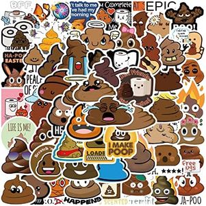 YOKSAS Funny Poop Stickers for April Fool's Day Stuff Water Bottles Laptop - 60PCS Prank Meme Poos Sticker for Office,Potty Training,Computer,Luggage