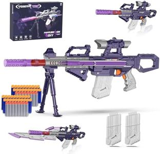 Automatic Toy Gun for Nerf Gun Sniper Rifle, 100+ Style Foam Blaster with Scope, 2 Magazines, 50 Darts, for Kids Age 6-12 Years Gifts for Boys Birthday Christmas Halloween