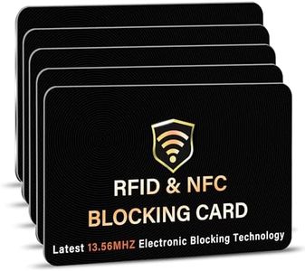 SaiTech IT RFID Blocking Card, One Card Protects Entire Wallet Purse, NFC Contactless Bank Debit Credit Card Protector ID ATM Guard Card Blocker–(Black), Black, 5 Pcs Black, Rfid