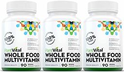 Plantvital Whole Food Multivitamin Multivitamins with 56 Superfoods Raw Veggies and Fruits Vitamins Earth Energy Fruits and Veggies Supplement Pure Fruit and Vegetable Supplements 270 Tablets