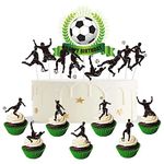 Football Cake Toppers for Boys,17P Football Player Happy Birthday Cake Toppers,Boys Football Birthday Cake Decorations,Soccer Cupcake Toppers for Kids Men Sports Theme Birthday Football Party Supplies