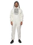 Beeattiire Beekeeper Suit with Easy Veil Thick Cotton Bee Suit Sting Proof Protection Beekeeping Suit XXL