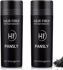 Roseflower 2pcs Hair Fibers for Thinning Hair, Undetectable Natural Hair Thickening Fibers, Hair Building Fibers for Women and Men, Thicker Fuller Hair Conceals Hair Loss, Black 27.5g x 2