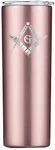 Personalized Freemason Tumbler 20 oz – Laser Engraved Masonic Symbol Skinny Travel Mug with Lid – Custom Name Masonic, Men, Brothers