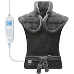 iDOO Heating Pad for Back, 24"x33" Weighted Electric Neck Shoulders Heat Pad, Large Back Heated Wrap, 6 Heat Settings and 3 Timers Auto-Off, Birthday Gifts for Women Men Mom Dad, ETL Certified