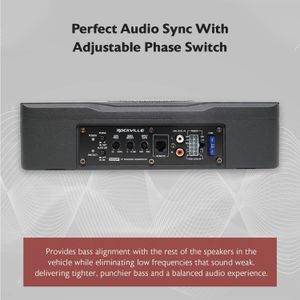 Rockville 8" Car Subwoofer – Compact Powered Under-Seat Bass Speaker