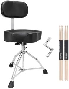 Seteol Saddle Drum Throne with Backrest - Heavy Duty 330 lbs Drum Stool