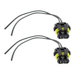 MOTOALL Adapter Socket Connector Wiring Harness Female Plug Pigtail Wire Loom Pair for 9005 9006 9012 9140 9145 9150 9155 HB3 HB4 H10 Headlight Fog Light LED Bulb Lamp Retrofit - 2pcs