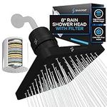 SparkPod Luxury Filtered Shower Head Set 23 Stage Shower Filter - Reduces Chlorine and Heavy Metals - High Pressure Showerhead Filter (8" Square, Midnight Black Matte)