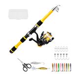 Proberos® Fishing Rod, 1.8M Starter Fishing Rod and Reel Combo, Portable Carbon Fiber Pack Kit for Beginner with Bait Hooks Lures