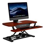 VersaDesk Power Pro | Touch Button Electric Height-Adjustable Desk Riser | Standing Desk Converter | Sit to Stand Desktop with Keyboard + Mouse Tray (Cherry, 36" X 24")