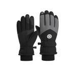 Zebroc Thermal Winter Gloves for Men Women | Waterproof Windproof Warm Fleece Touchscreen Gloves | Anti-Slip Ski, Cycling, Bike, Riding, Outdoor Hand Gloves (Black Grey)