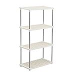 Youyijia 4 Tier Plastic Shelving Units 80.5x41x22cm Storage Shelf Modern Standing Storage Rack for Kitchen Living Room Bathroom