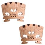 TUOREN 2pcs Violin Bridge 4/4 Full Size Fine Grade Maple Violin Parts Music Instrument Replacement with G-D-A-E String U-Groove