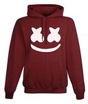 BAGHADBILLO Unisex-Adult Cotton Hooded Neck Hooded Sweatshirt (Marsh Print Hoodie MAROON-44_Maroon_XL)