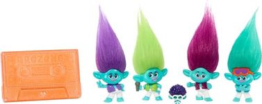 Mattel DreamWorks Trolls Band Together BroZone On Tour Set with 5 Small Dolls & Tape Cassette Stand, Collectible Toy Inspired by the Movie, HTH35