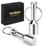 TRYMAG Keychain Magnets for Testing Brass, 2 Pack Neodymium Pocket Keychain with Strong Magnetic Rare Earth, Gold Silver Jewelry Test Magnet Hanging Keys Holder