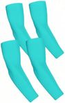KUHNMARVIN 2 Pairs Arm Sleeves for Men and Women Sun Protection Tattoo Cover-Up Volleyball Softball Pickleball Compression Arm Sleeves Robin Egg Blue
