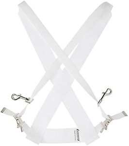 Ludwig LF350W White Parade Marching Bass Drum Sling | Marching Band Straps | for Band Practice, Concerts and Musical Events