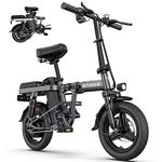 ENGWE T14 Folding Electric Bike 14'' Tires Portable E-bike, 48V 10Ah Removable Battery, 25 km/h Speed for Range of 30-70 km, City EBike for Adults Teens (Grey)