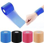 4 Rolls Foam Underwrap Athletic Foam Tape Sports Pre Wrap Athletic Tape Sports Tape for Ankles Wrists Hands and Knees, 2.75 x 30 Yards (Black, Beige, Navy Blue, Rose Red)