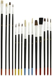 U.S. Art Supply 15 Piece Multi-Purpose Artist Paint Brush Set - Pony Round and Flat Bristles for Painting Portraits, Canvas, Paper, Wood - Watercolor, Acrylic, Oil - Kids, Adults, Students, Beginners
