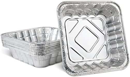 PLASTICPRO Disposable 10'' X 10'' X 3'' Inch Square Aluminum Tin Foil Baking Pans Bakeware - Cookware Perfect for Baking Cakes, Breads, Brownies, Bread, Meatloaf, Lasagna, Pack of 10