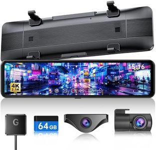 JOMISE T860+ Mirror Dash Cam 4K Front and 2.5K Rear, Detached Front Camera for 10-Minute Install, 3X Zoom Rear View Mirror Camera, 64GB Card Included, Night Vision, WDR, Parking Assist, GPS