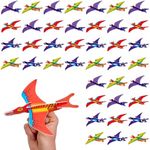 THE TWIDDLERS - 48 Dinosaur Flying Gliders Paper Planes, Perfect Dino Party Bag Fillers for Kids - Easy to Assemble Foam Glider Planes for Kids