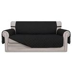 Easy-Going Sofa Slipcover Reversible Loveseat Sofa Cover Couch Cover for 2 Cushion Couch Furniture Protector with Elastic Straps for Pets Kids Dog Cat (Medium XL, Black/Black)