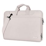 MOSISO 360 Protective Laptop Shoulder Bag Compatible with MacBook Air/Pro, 13-13.3 inch Notebook, Compatible with MacBook Pro 14 inch M3 M2 M1 2024-2021, Matching Color Sleeve with Belt, Stone Gray