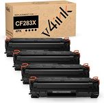 v4ink 4 Packs Compatible CF283X Toner Cartridge Replacement for HP 83X 83A CRG-137 for use in HP Laserjet Pro M201 M201dw M201n MFP M225 M225dn M225dw M225rdn Series Printer