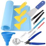 DAOKAI Resin 3D Printer Accessories Tools Kit 3D Printer Basic Tools with Silicone Mat, Spatula, Silicone Funnel, Tweezer, Model Tool for Removing Fishing Resin 3D Printer