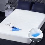 100% Waterproof Mattress Protector with High Resistance to Liquid, Breathable 3D Air Twin Mattress Protector, Ultra Soft Cooling Mattress Cover Hypoallergenic Quiet Bed Cover Fits 6"-21"