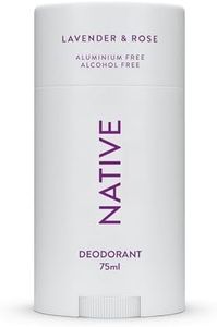 Native Deodorant Womens & Men - Alcohol & Aluminium Free - Lavender & Rose Scent - Naturally Derived with Shea Butter, Coconut Oil & Baking Soda - 72 Hour Odor Control (75ml)