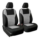 FH Group Car Seat Cover Premium 3D Air Mesh Front Pair Set Car Seat Covers Airbag Compatible, Gray and Black Automotive Seat Cover with Gift Universal Fit Interior Accessories for Cars Trucks and SUVs
