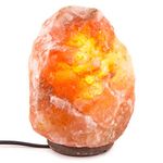 Inviting Homes 6-7 lbs, 6 to 8 inch Himalayan Natural Salt Lamp On Wooden Base with Bulb and Cord