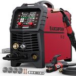 ARCCAPTAIN Pulse MIG Welder, 200A 7 in 1 Pulse MIG/Gas MIG/Flux Core MIG/Stick/Lift TIG/Spot Welding/Spool Gun 110V 220V Aluminum Welding Thin Sheet Metal Welding Machine with LED Digital Display