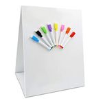 Magnetic Tabletop Desktop Easel &Whiteboard with Bonus 8X Dry Erase Markers. Double Sided and Self-Standing(16” X 12.5”)