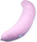 BYRIVER 39" Pink Purple Cute Body Pillow for Women Girl Side Sleepers, C Shaped Pregnancy Pillow, Anxiety Relief Hugging Pillow for Adults, 100% Cotton Pillow Cover, Gifts for New Mom (ZI-L)