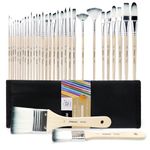 Artecho 32 PCS Art Paint Brushes Set for Watercolor Painting, Acrylic Painting, Oil Painting, Professional Paint Brushes for Artists & Adults