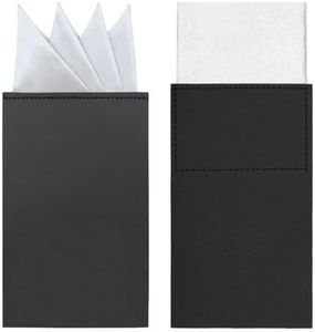 GHTIYLP Prefolded Pocket Squares for Men Solid Color Pre-folded Mens Handkerchief Suit Pocket Square for Business Wedding (White Mountain*1+White Flat*1)