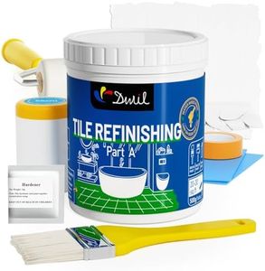 DWIL Tub and Tile Refinishing Kit - Odorless DIY Sink Bathtub Countertop Repair White Coating, Easy Cover Application, Refacing Bathroom Kitchen, Sink kit with tools, Semi-Gloss White
