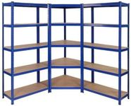 Heavy Duty Garage Corner shelving kit, 1 Corner unit 1500mm x 750mm x 300mm & 2 Shelving units 1500mm H x 750mm W x 300mm D Massive Storage Capacity of 2250KG + FREE NEXT DAY DELIVERY