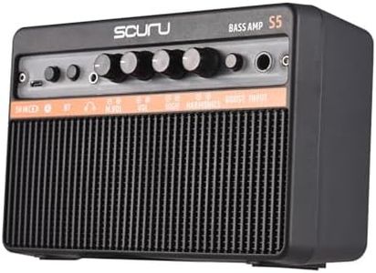 Generic 20W Small Electric Bass Amp Portable Bass Guitar Practice Speaker BT Headphone Connection Black